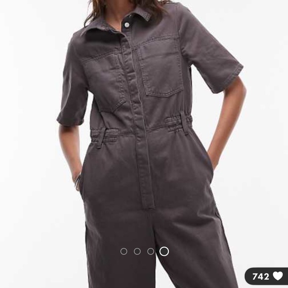 Topshop Charcoal Utility Jumpsuit - size 8 NWT - Picture 2 of 10